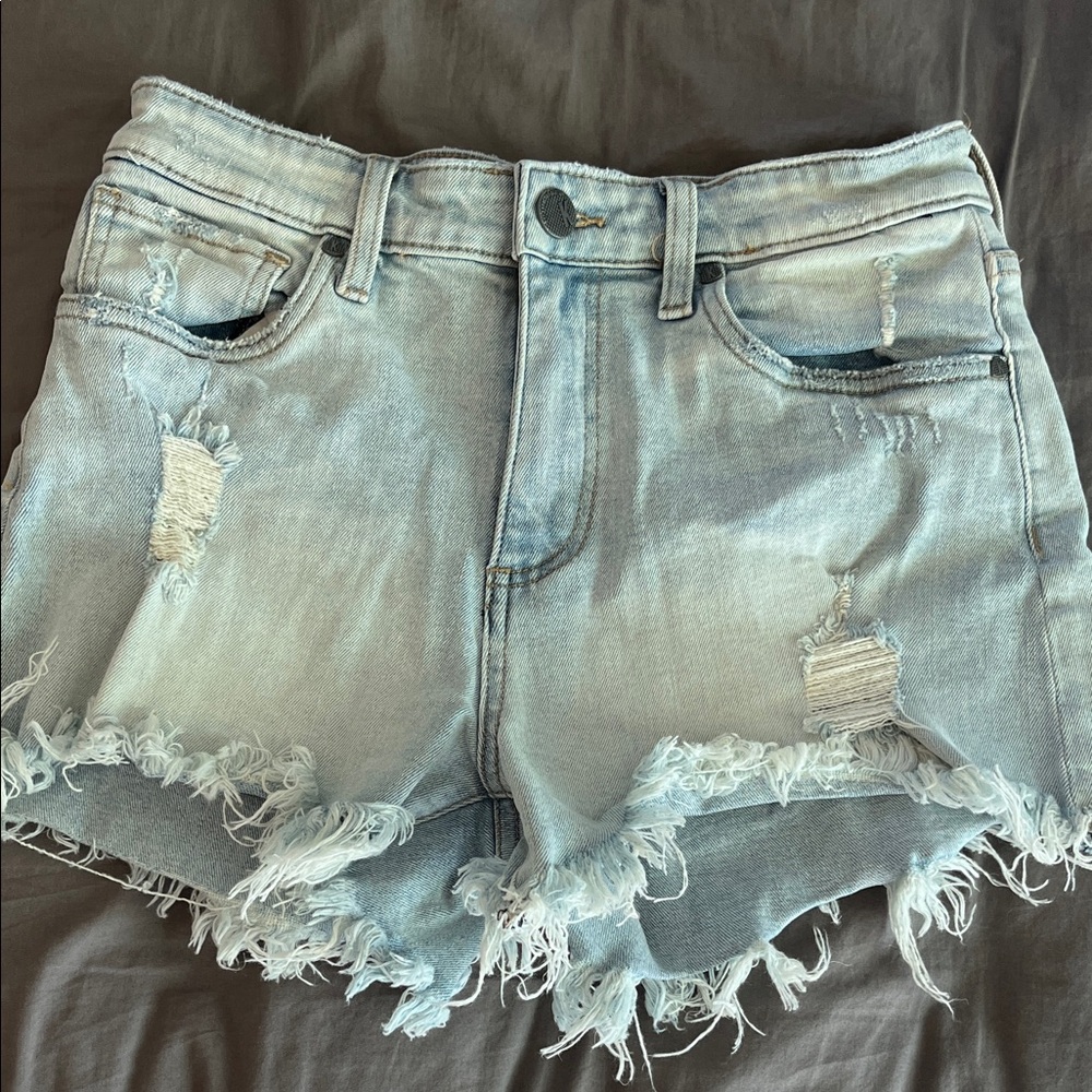 Kut from the Kloth Frayed Light Blue Jean Shorts